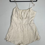 She & Sky She &‎ Sky Women's Romper Medium Beige Sleeveless Tie Strap Smocked Back Casual Photo 0
