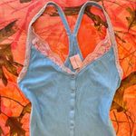 Urban Outfitters  blue lace coquette button up racerback tank top cami  Photo 3