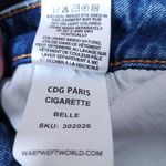 Warp + Weft Jeans Distressed Button Fly CDG Paris Cigarette Size 25x26 Blue Photo 12