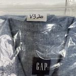 Gap  XL X-Large Button Up Shirt Linen Blend Blue Long Sleeve Women’s Beachy Prep Photo 12