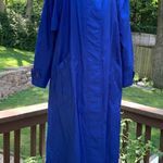 VTG 80s Forecaster Boston Full Length Trench Coat Jacket Size 13/14 Royal Blue Photo 0