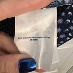 Lands' End M/L Cotton Poplin Peasant Blue Patterned Shirt Star Dot NWOT Photo 6