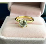 Boutique NEW 2Ct Solitaire Simulated Diamond 14k Gold‎ Plated Sterling Engagement Ring Photo 5