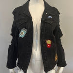 Cello  Patch & Frayed Black Denim Jacket Photo 0