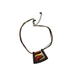 Chico's  southwestern cowgirl necklace red and gold toned design Photo 0