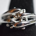 Simple Chic Triple Dolphins Silver Tone Fairy Cottagecore Retro Size 8 Ring Photo 0
