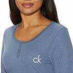 Calvin Klein 2 Piece pajama set long sleeve Henley Top Fleece Pants Stretch Large Photo 2