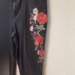 a.n.a  Black Skinny Jeans with Floral Embroidery Photo 1