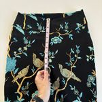 Soft Surroundings Chinoiserie Black Foil Bird & Floral Print Straight Pants XS Photo 2