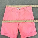 H&M  Twill Cuffed Chino‎ Bermuda Shorts Neon Coral Size 6 Stretch Photo 9