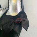 Michaelangelo Michelangelo Maribelle Black Satin Bow Heels 7 Peep Toe Platform Wedding Shoes Photo 4