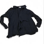 J.Jill LOVE LINEN Black Button Front Long Sleeve Shirt Top XL Tall Photo 0