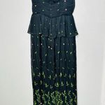 SABINA MUSAYEV Black Red Floral Front Twist Cutout Selina Dress size Medium Photo 3