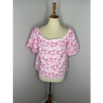 Lilly Pulitzer Lesley Top in Razberry Botanical Chiffon Eyelet Pink White Medium Photo 1