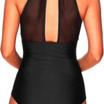 Tempt Me  Black One Piece High‎ Neck Monokini Swim Suit Size Medium NWT Photo 5