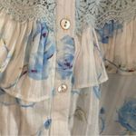 Love Shack Fancy  XS Light Blue & White Floral Crop Blouse Photo 5