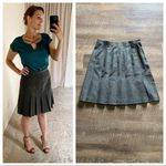Kathie Lee Collection Kathie Lee Pleated Skirt Gray Knee Length 12 Preppy Minimalist Photo 2
