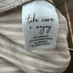 Nic+Zoe Beige Striped Linen Blend Pants Size 8 Pull-On Trousers Lightweight Photo 3