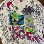 Vintage IDI by Matthew Art to Wear Top Women's Size Large Rayon Embellished Bead White Photo 8