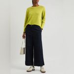 Eileen Fisher NWOT  Linen-Blend Jumper Sweater Green Chartreuse Organic Linen 1X Photo 1