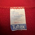 Tultex Vtg 80s Christmas Sweatshirt Red Reindeer Applique Rudolph Bells Size M  Photo 8