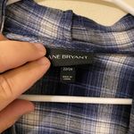 Lane Bryant  Navy Blue/White Plaid Women's Long Sleeve Open‎ Cape Photo 2