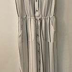 Iris basic  Black/White Stripes Jumpsuit Sleeveless with Jogger Bottoms M Classic Photo 0