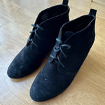 Nine West  Illusion Wedge Ankle Booties, Black Suede Heeled Boots, Size 10M Photo 0