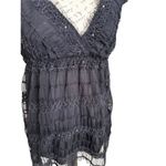 Max Studio Black Sequin Peplum Top Top Deep V Medium Photo 3