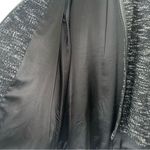 Alice + Olivia black white tweed high low leather trim wool zip front jacket XS Photo 7