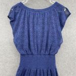 Leifnotes Women's Pull Anthropology Fit And Flare Cap Sleeve Solid Blue XS Photo 3