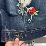 HARLEY DAVIDSON Denim Dark Blue Jean Embroidery Jacket Size Women's Medium Red Photo 9