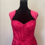 Elegant Pink Sequin Gown Maxi length large Photo 1