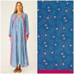 Natalie Martin 💕💕 Fiore Maxi Dress ~ Pinwheel Denim Blue Floral Print XL NWT Photo 1