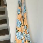 L’IDEE Boheme Gown Pleated Maxi Dress in Yellow Floral Size 6 Photo 3