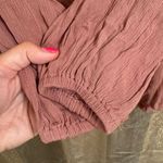 O'Neill O’Neill Mara Mauve Dusty Rose Pink Peasant Crochet‎ Gauze Top Small Photo 4