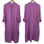 Mikoh Button Front Gauzy Cotton Beach Coverup Lilac Purple Womens Medium Photo 1