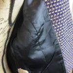 J.Crew Blue & White Tweed Women’s Silk Blend 3/4 Sleeve Cropped Blazer Photo 10