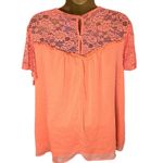 Torrid Lace Yoke Blouse Flutter Sleeve Keyhole Back Coral 1 Photo 2