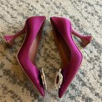Amina Muaddi  Begum Brooch Pointed Toe Satin Pumps size 37 Photo 2