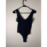 Out From Under Ribbed Lace Trim Bodysuit Black M L Photo 2