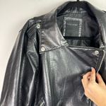 Therapy Womens Moto Faux Leather Biker Jacket Sz 1X Zip Sleeves Black Photo 11