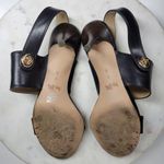 Coach Marla Slingback Heels Womens 7 Black Leather Turn Lock Open Toe Sandals Photo 7