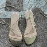 Amazon  Gold Strappy Lace up Flat Sandals Photo 4