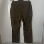 Duluth Trading Cargo Pants Brown Green Nylon Stretch Dry Fly Hiking Outdoor GORP Size 16 Photo 1