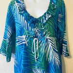 Mud Pie  leaf printed beach coverup Photo 2