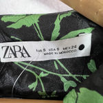 ZARA Jacquard Dress Long Sleeved Black and Green Belted Size S NWT Blogger Fave Photo 13