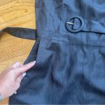Loft black linen jumpsuit romper wide leg pants belted Sz 6 Photo 9