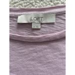Loft  Womens Boat Neck 3/4 Lace Trim Sleeve Slub Cotton T-Shirt Lavender Size M Photo 3