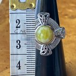 Natural Connemara Marble Sterling Silver Celtic Ring Size 6 Photo 6